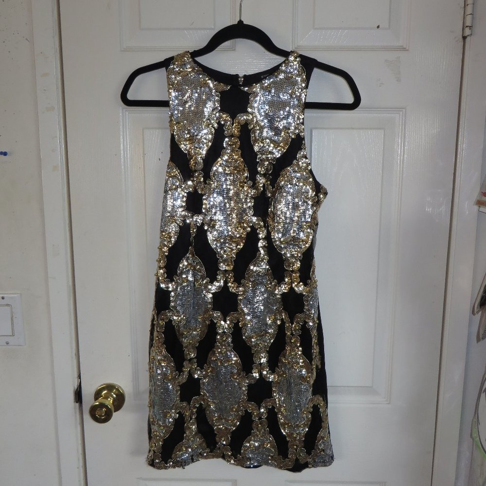 KimCine Sleeveless knit and sequin dress
